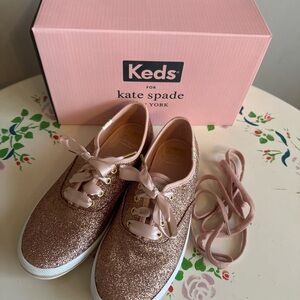 Keds Kids Glitter Sneakers - Pink (Rose Gold)